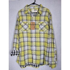URBAN PIPELINE Yellow Plaid Men's Shirt  Sz 2XL NWT! Button Down Casual Preppy